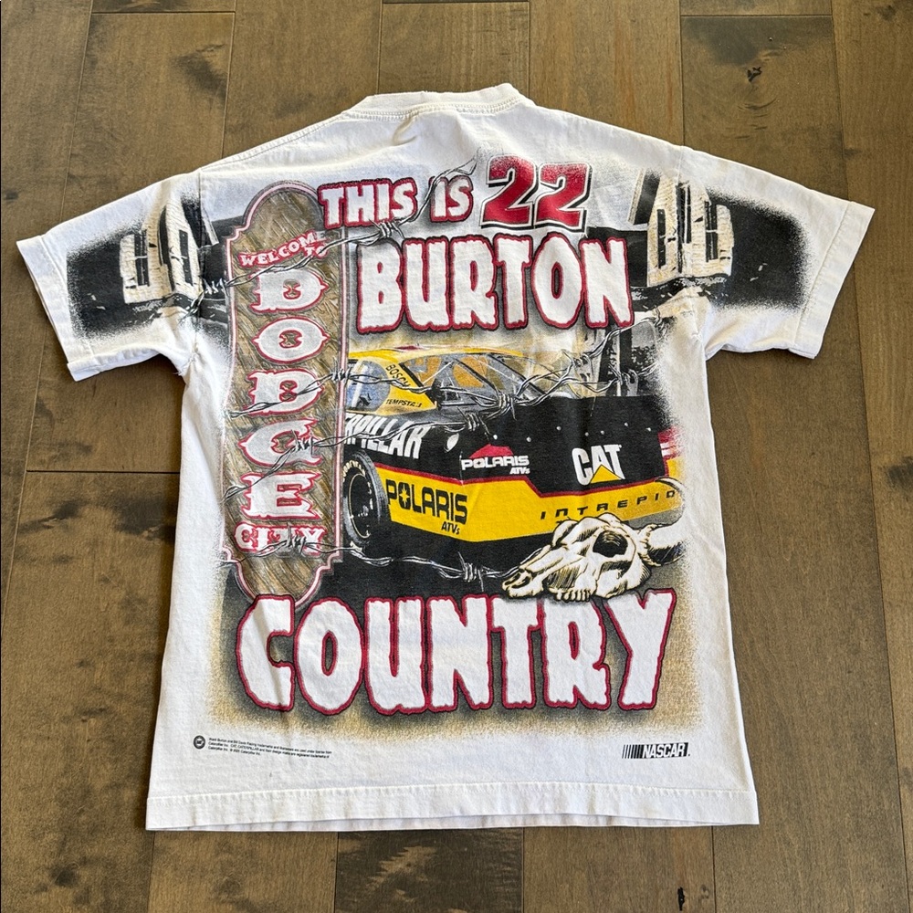 Y2K 2001 Ward Burton 22 NASCAR AOP Dodge City Cat Racing Shirt Medium - Picture 5 of 7